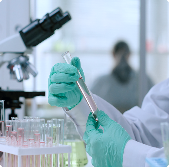 Healthcare professional reviewing test results